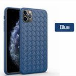 Luxury Braided Soft Case For iPhone 11 Pro Max Cases Grid Weaving Silicone Full