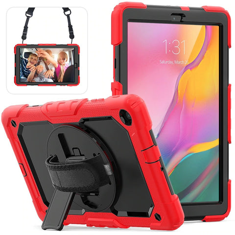 Luxury  Hand Strap & Kickstand Silicone Tablet Case for Samsung Galaxy Tab A 10.1 Case 2019